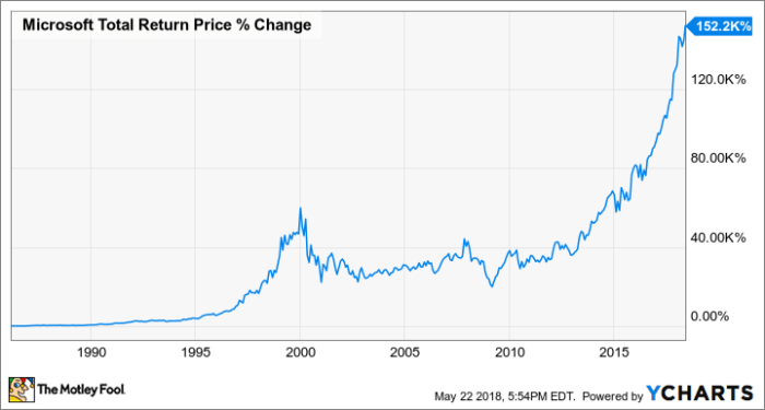 Microsoft stock price 1995